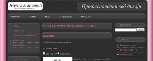 Jelena Matović, Moda&Književnost